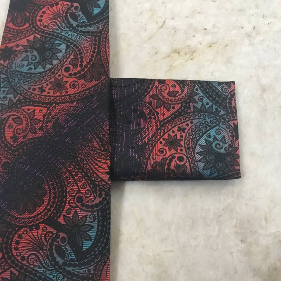 GIANFRANCO Necktie &Pocket Scarf, Fashion Designed Italy, Hand Made, Microfiber, - Picture 2 of 5